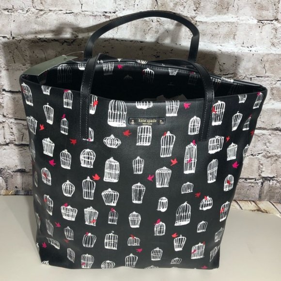 SOLD! Kate SPADE BON SHOPPER Large Birdcage Tote - Picture 2 of 16
